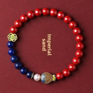 Natural Raw-Ore Cinnabar Bracelet for Blessing and Fortune-Turning - 【Koi Style】Imperial Cinnabar
