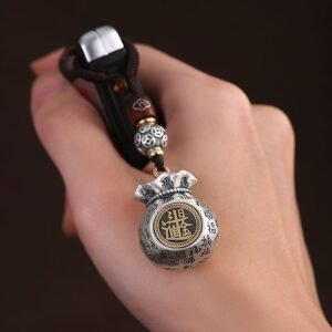 "Daily Inflow of a Bushel of Gold" Money Pouch Car Keychain Pendant