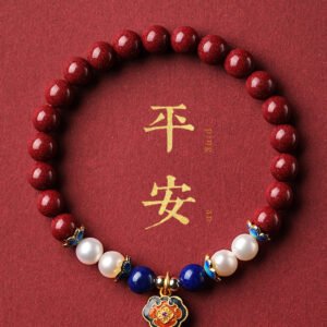 Natural Raw-Ore Cinnabar Bracelet for Blessing and Fortune-Turning